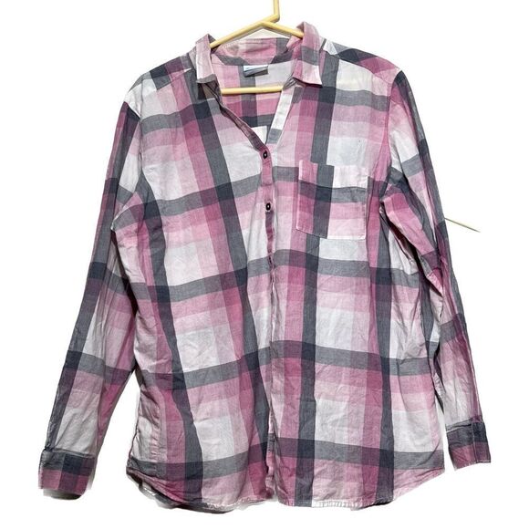 Columbia, men’s size 2X, long sleeve, button front, Plaid, adjustable sleeves - Picture 1 of 8